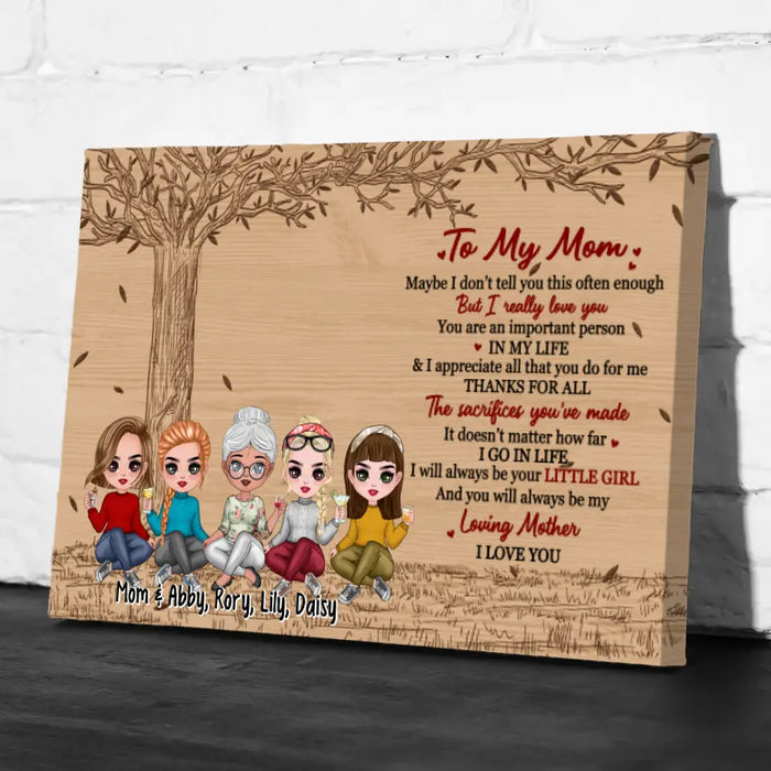 Up To 4 Daughters To My Mom You Are An Important Person In My Life - Personalized Canvas For Her, Mom