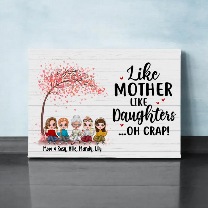 Like Mother Like Daughters - Personalized Canvas For Her, Mom