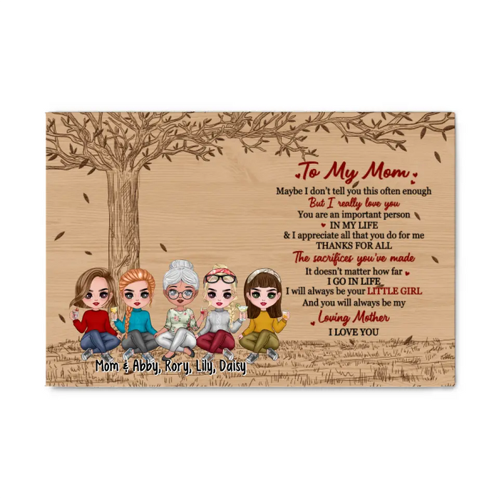 Up To 4 Daughters To My Mom You Are An Important Person In My Life - Personalized Canvas For Her, Mom