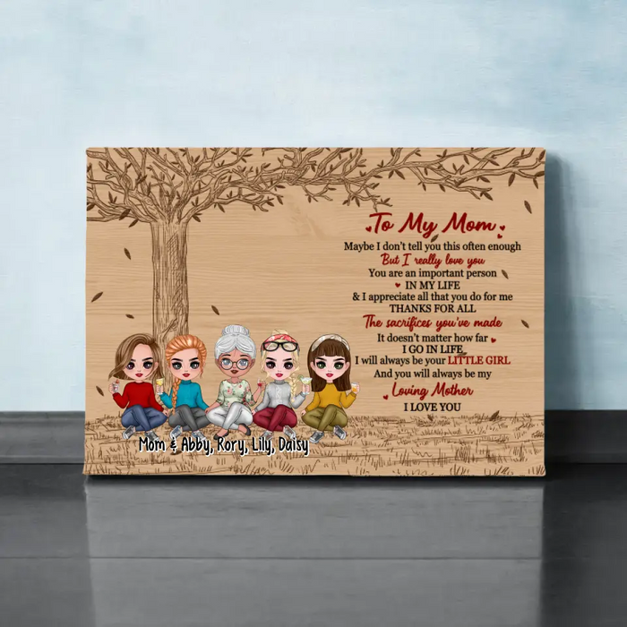 Up To 4 Daughters To My Mom You Are An Important Person In My Life - Personalized Canvas For Her, Mom