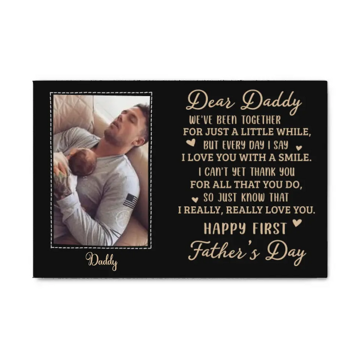 Happy First Father's Day - Personalized Gifts Custom Canvas for Him for Dad for Him