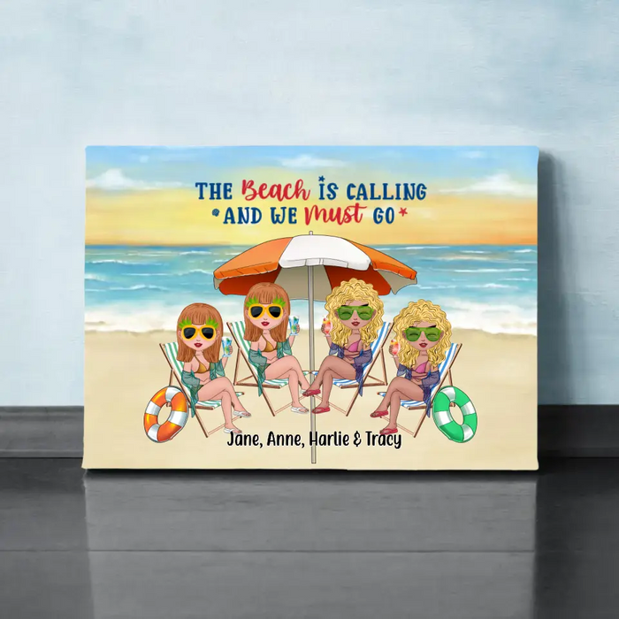 Summer Sister On Beach - Personalized Canvas For Friends, Sister