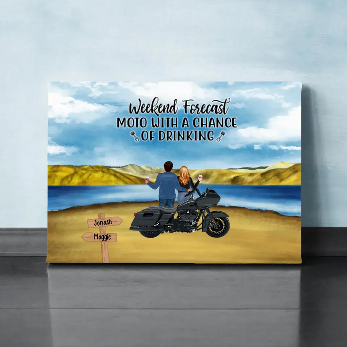 That's What I Do, I Ride, I Drink, and I Know Things - Personalized Gifts Custom Biker Canvas for Couples, Motorcycle Lovers