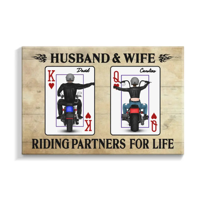 Riding Partners for Life - Personalized Gifts for Custom Motorcycle Canvas for Couples, Motorcycle Lovers