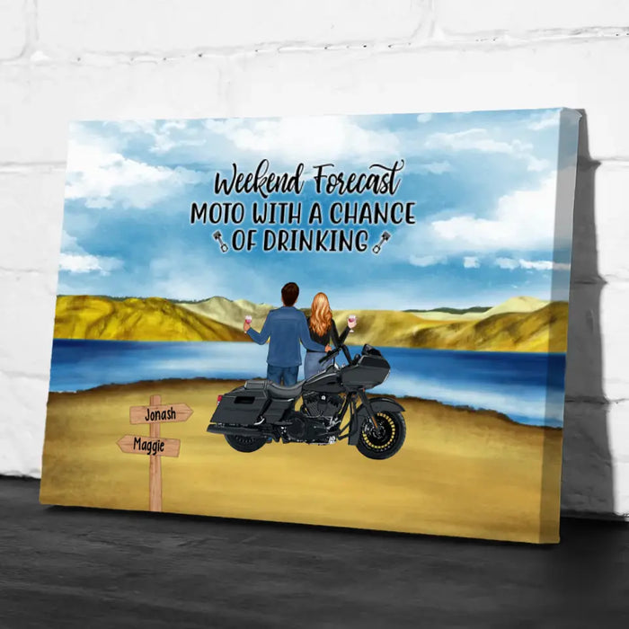 That's What I Do, I Ride, I Drink, and I Know Things - Personalized Gifts Custom Biker Canvas for Couples, Motorcycle Lovers