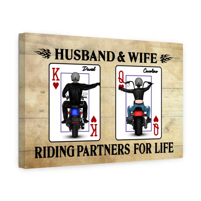 Riding Partners for Life - Personalized Gifts for Custom Motorcycle Canvas for Couples, Motorcycle Lovers