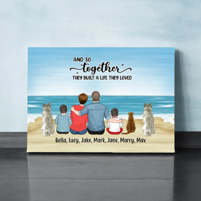 You Me and the Dogs Parent & Kid & Baby - Personalized Gifts Custom Canvas for Fur Family, Dog Cat Lovers