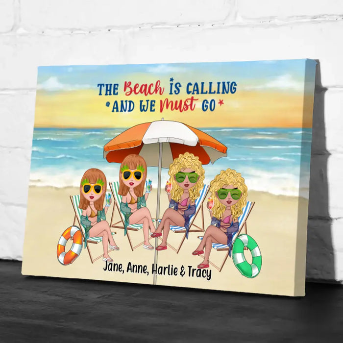 Summer Sister On Beach - Personalized Canvas For Friends, Sister