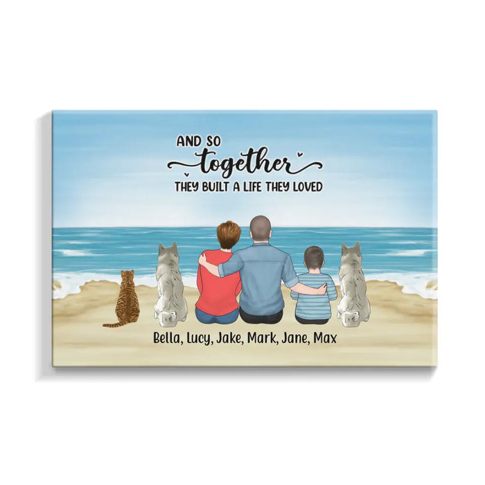 And So Together They Built A Life They Love Parent & Kid - Personalized Gifts Custom Canvas for Fur Family, Dog Cat Lovers