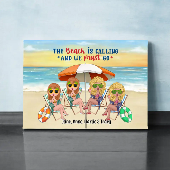 Summer Sister On Beach - Personalized Canvas For Friends, Sister