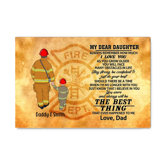 Always Remember How Much I Love You As You Grow Older - Personalized Gifts, Custom Firefighter Canvas for Son or Daughter From Dad