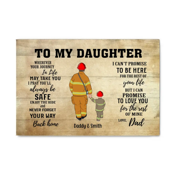 Wherever Journey in Life May Take You, I Pray You'll Always Be Safe - Personalized Gifts Custom Firefighter Canvas for Son or Daughter