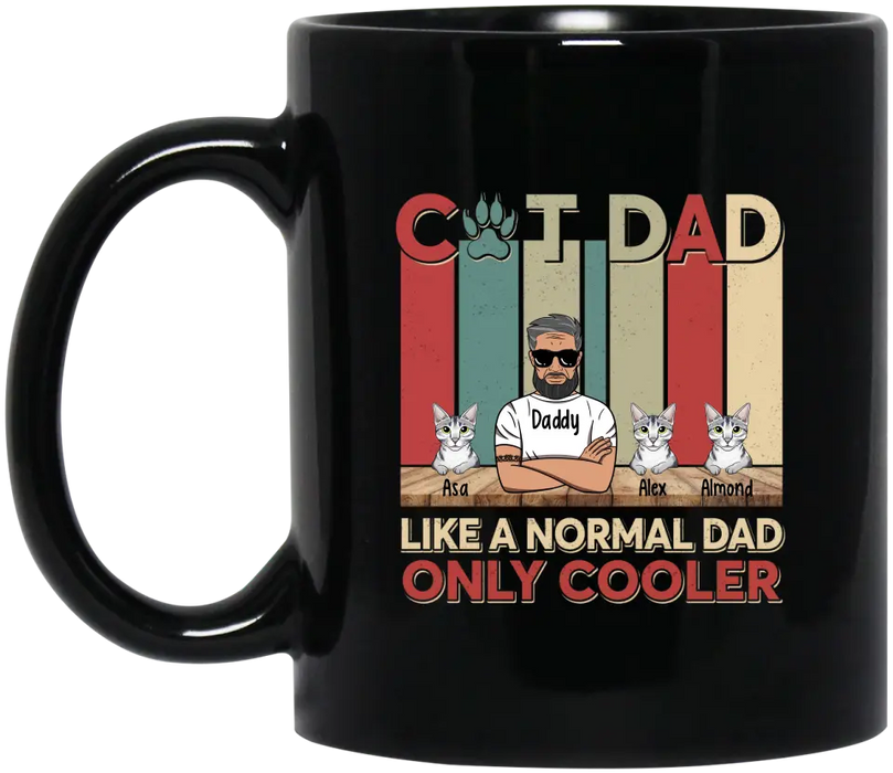 Cat dad like a normal dad only cooler, For Cat dad, Father's Day mug