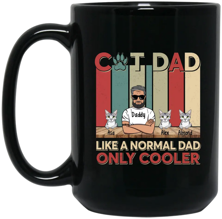 Cat dad like a normal dad only cooler, For Cat dad, Father's Day mug