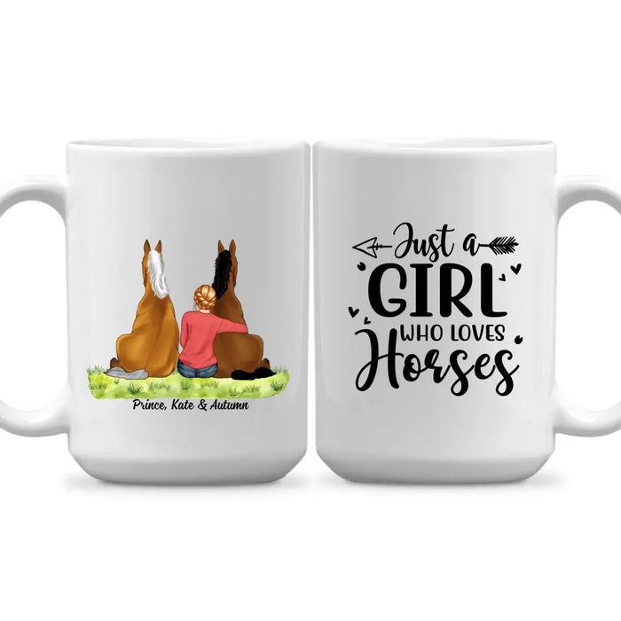 Just A Girl Who Loves Horses - Personalized Horse Girl Mug, Gift For Horse Lovers