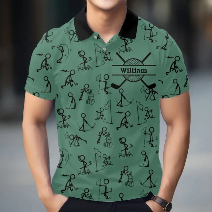 Personalized Golf Polo Shirt for Men, Funny Polo Shirts for Men, Golf Gifts for Dad Grandpa