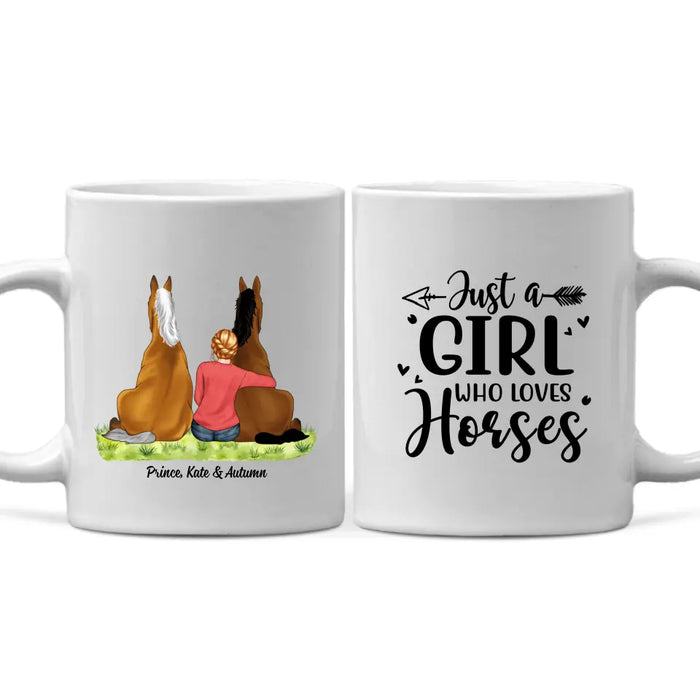 Just A Girl Who Loves Horses - Personalized Horse Girl Mug, Gift For Horse Lovers