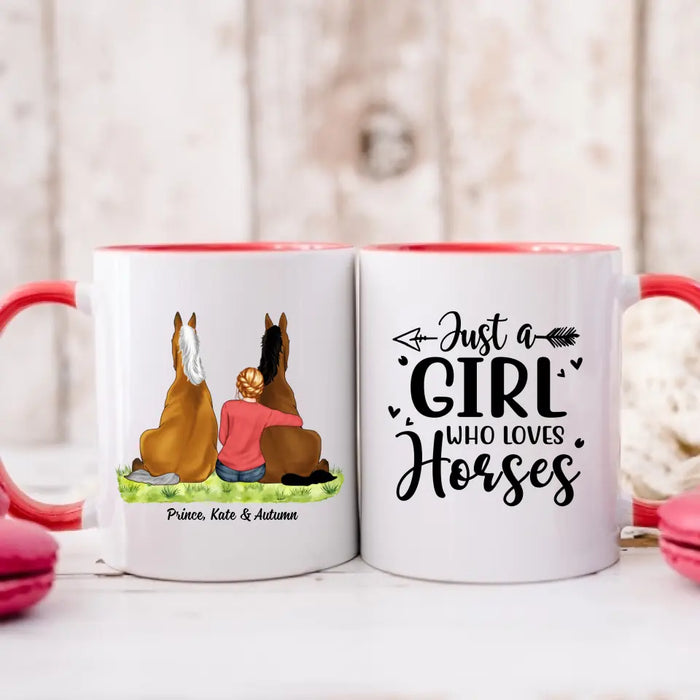 Just A Girl Who Loves Horses - Personalized Horse Girl Mug, Gift For Horse Lovers