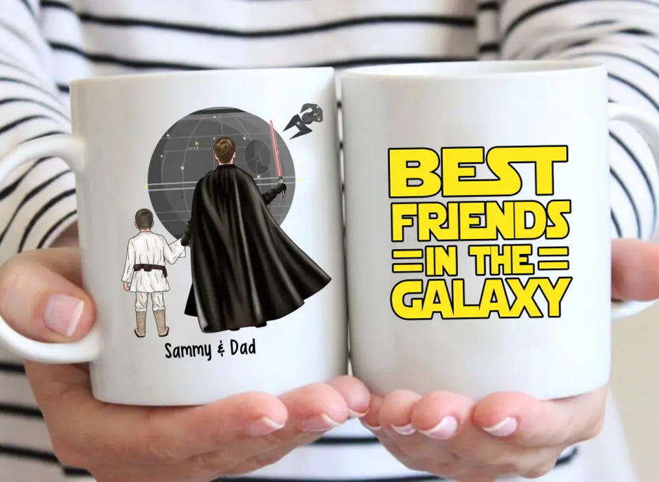 Best Friend in the Galaxy Father and Son Daughter - Father's Day Personalized Gifts Custom Mug for Dad