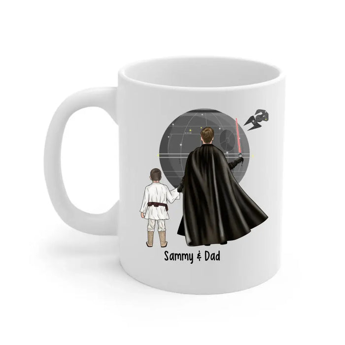 Best Friend in the Galaxy Father and Son Daughter - Father's Day Personalized Gifts Custom Mug for Dad