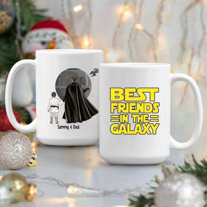 Best Friend in the Galaxy Father and Son Daughter - Father's Day Personalized Gifts Custom Mug for Dad