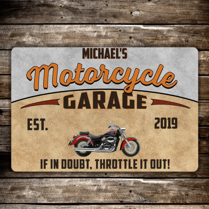 Personalized Motorcycle Garage Doormat, Custom Motorcycle Mat for Bikers, Motorcycle Lovers