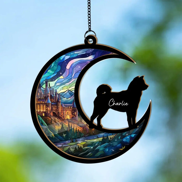 Personalized Dog Memorial Suncatcher Ornament, Custom Dog Loss Window Hanging Ornament, Loss of Dog Sympathy Gift