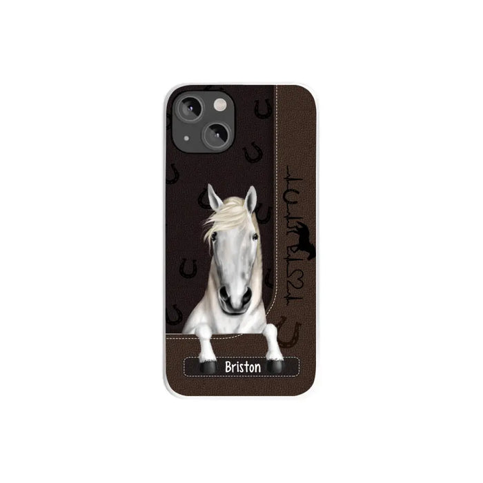 Personalized Gifts Custom Phone Case For Horse Lovers, Horse Heartbeat