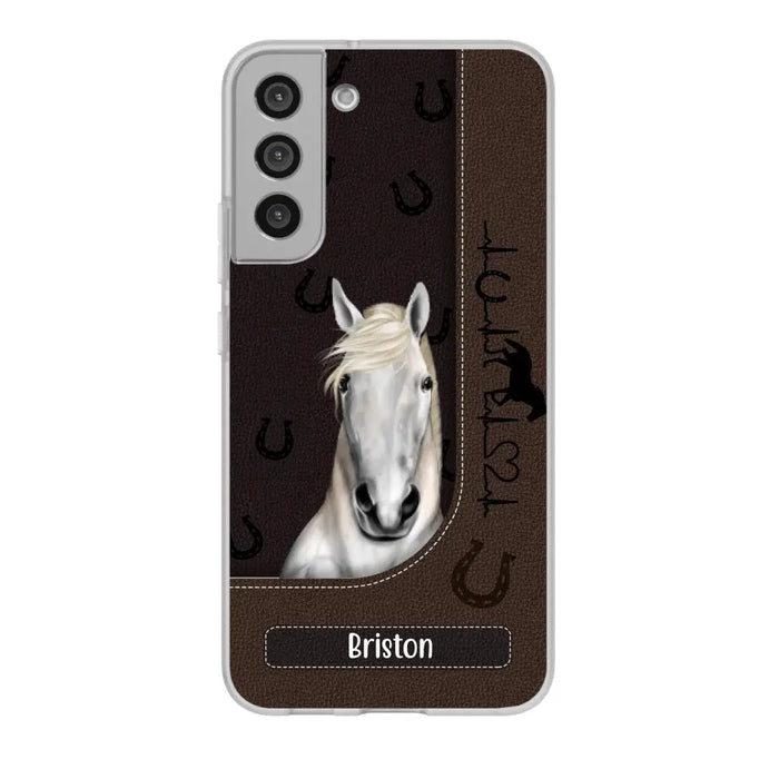 Personalized Gifts Custom Phone Case For Horse Lovers, Horse Heartbeat