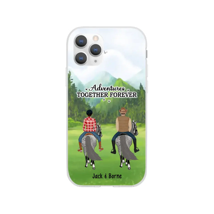 Adventures Together Forever - Personalized Gifts Custom Horse Phone Case for Families and Couples, Horse Riding Lovers