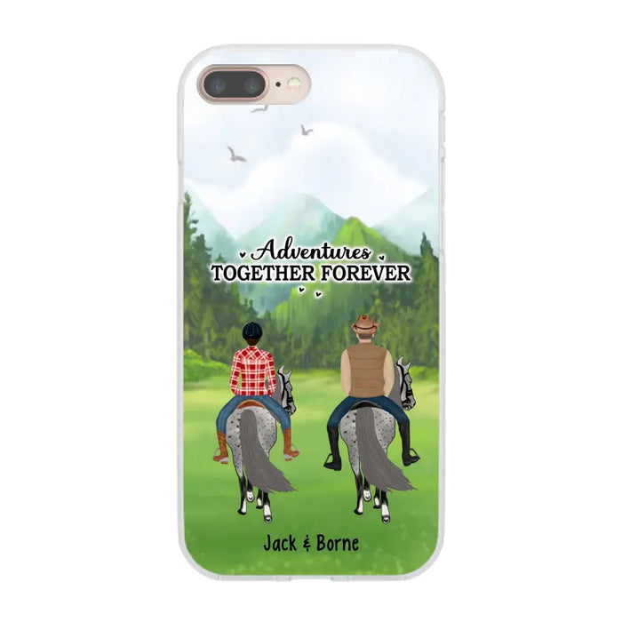 Adventures Together Forever - Personalized Gifts Custom Horse Phone Case for Families and Couples, Horse Riding Lovers