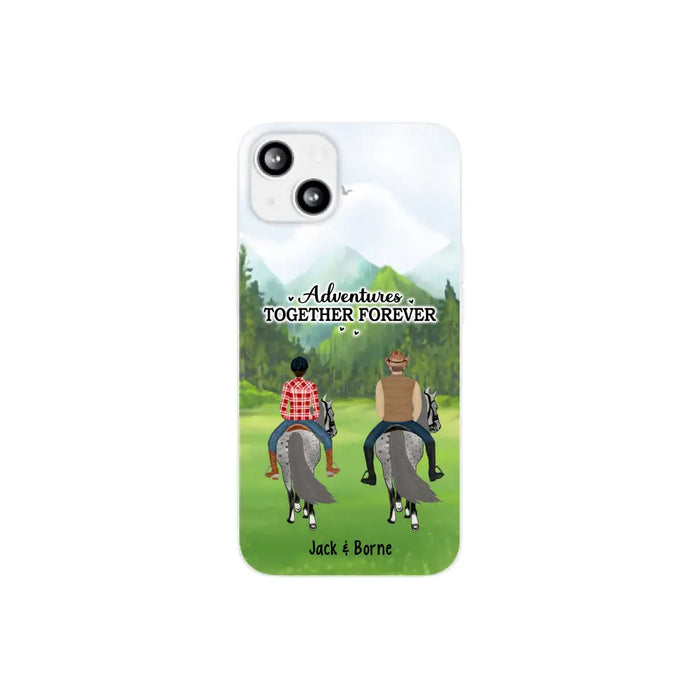 Adventures Together Forever - Personalized Gifts Custom Horse Phone Case for Families and Couples, Horse Riding Lovers