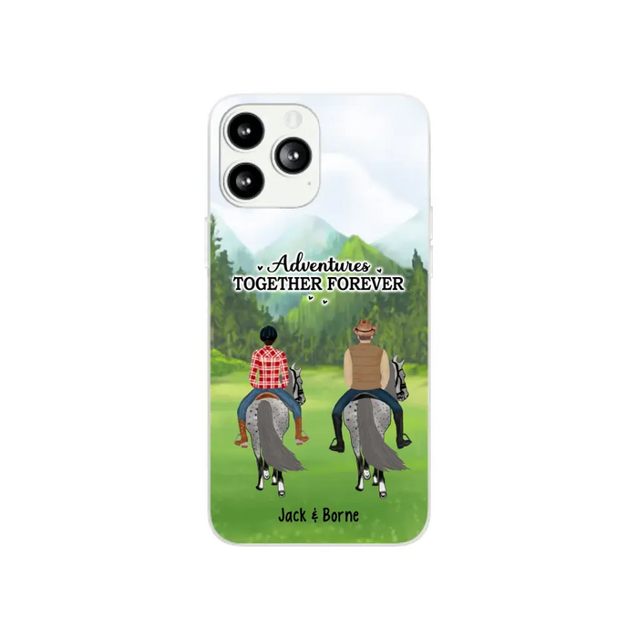 Adventures Together Forever - Personalized Gifts Custom Horse Phone Case for Families and Couples, Horse Riding Lovers