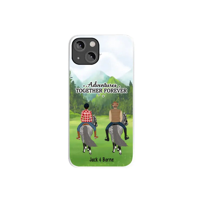 Adventures Together Forever - Personalized Gifts Custom Horse Phone Case for Families and Couples, Horse Riding Lovers