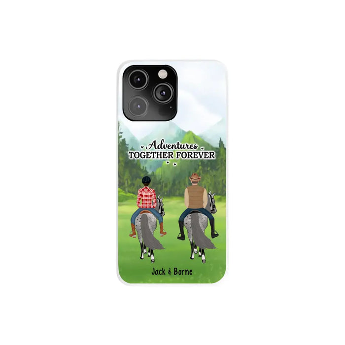 Adventures Together Forever - Personalized Gifts Custom Horse Phone Case for Families and Couples, Horse Riding Lovers