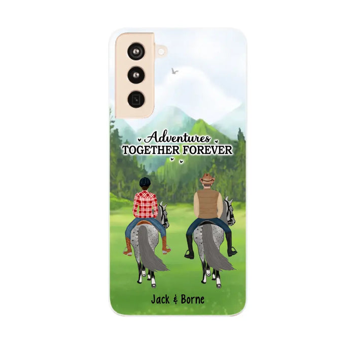 Adventures Together Forever - Personalized Gifts Custom Horse Phone Case for Families and Couples, Horse Riding Lovers