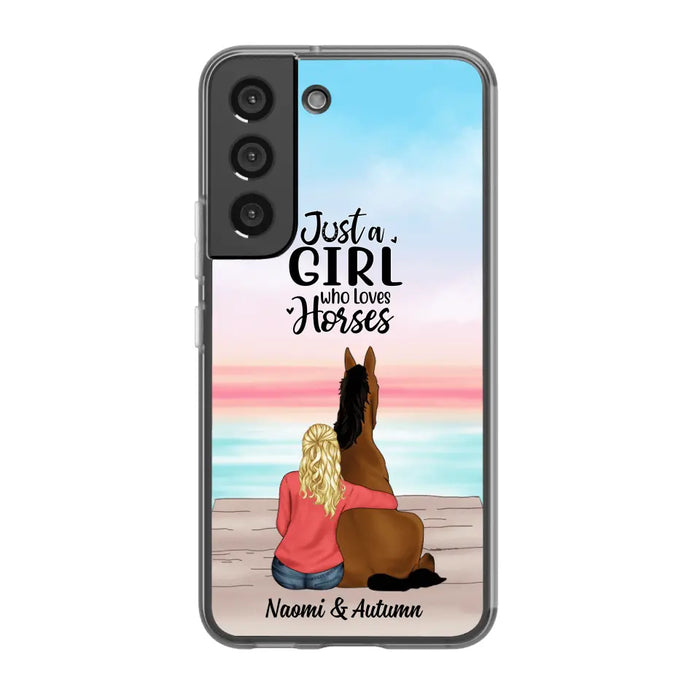 Just A Girl Who Loves Horses - Personalized Phone Case Horse, Custom Horse Girl Case for Horse Lovers, Case For Iphone/Samsung