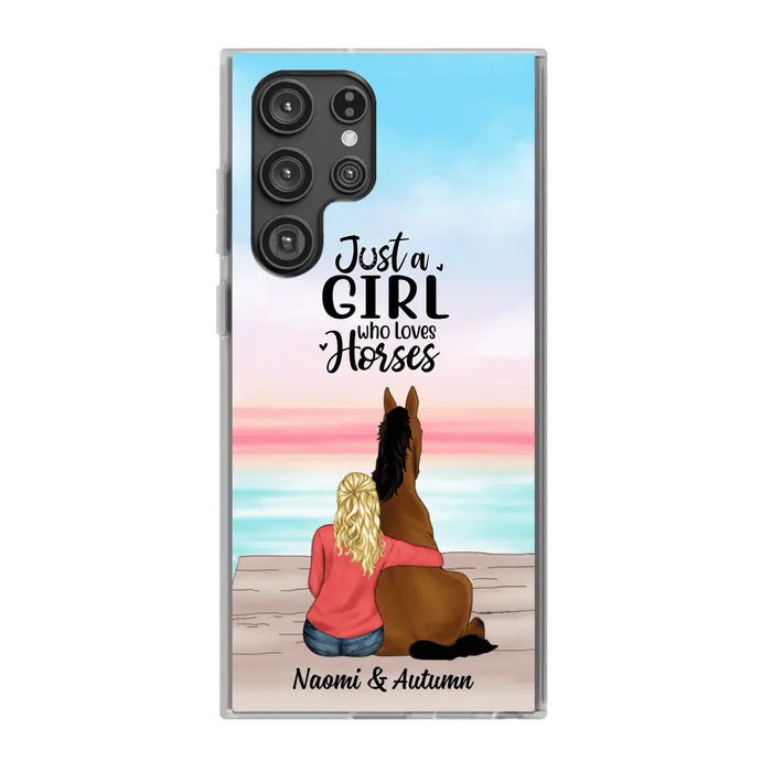 Just A Girl Who Loves Horses - Personalized Phone Case Horse, Custom Horse Girl Case for Horse Lovers, Case For Iphone/Samsung