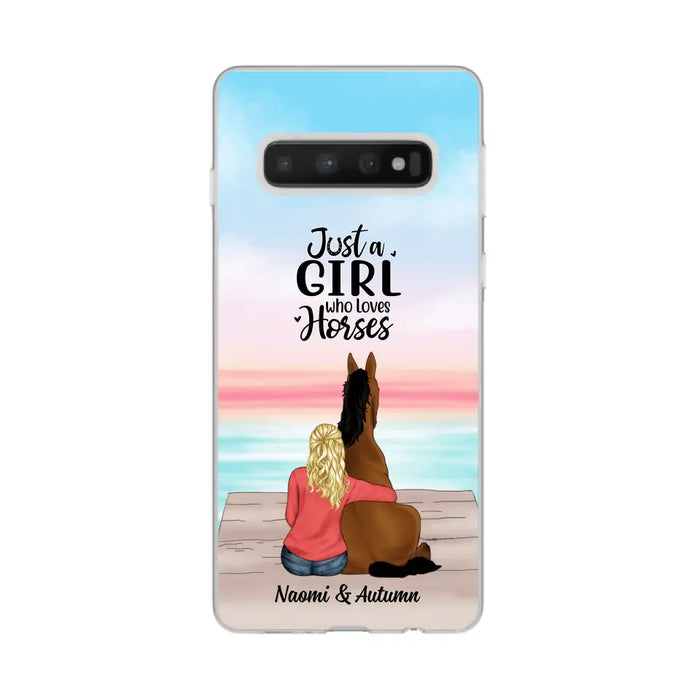 Just A Girl Who Loves Horses - Personalized Phone Case Horse, Custom Horse Girl Case for Horse Lovers, Case For Iphone/Samsung