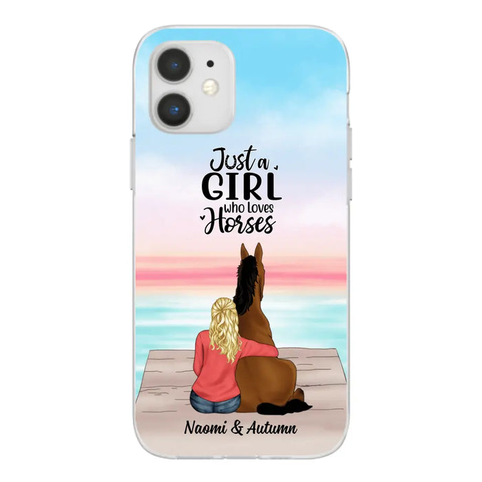 Just A Girl Who Loves Horses - Personalized Phone Case Horse, Custom Horse Girl Case for Horse Lovers, Case For Iphone/Samsung