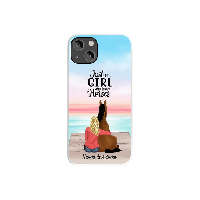 Just A Girl Who Loves Horses - Personalized Phone Case Horse, Custom Horse Girl Case for Horse Lovers, Case For Iphone/Samsung