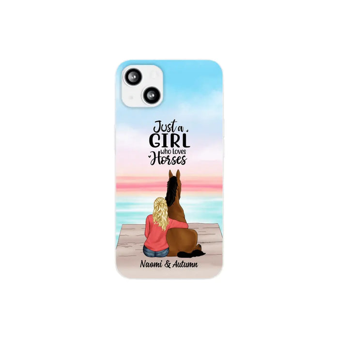 Just A Girl Who Loves Horses - Personalized Phone Case Horse, Custom Horse Girl Case for Horse Lovers, Case For Iphone/Samsung