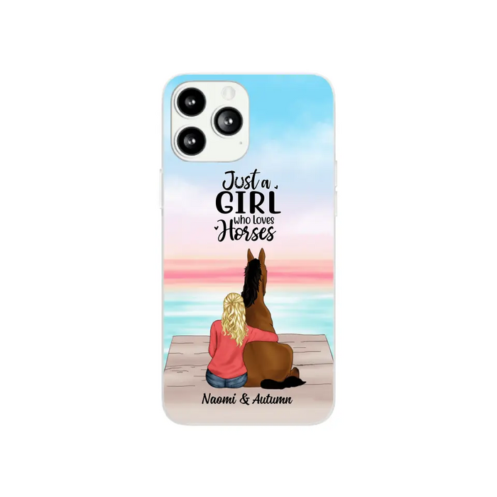 Just A Girl Who Loves Horses - Personalized Phone Case Horse, Custom Horse Girl Case for Horse Lovers, Case For Iphone/Samsung