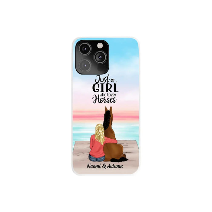 Just A Girl Who Loves Horses - Personalized Phone Case Horse, Custom Horse Girl Case for Horse Lovers, Case For Iphone/Samsung