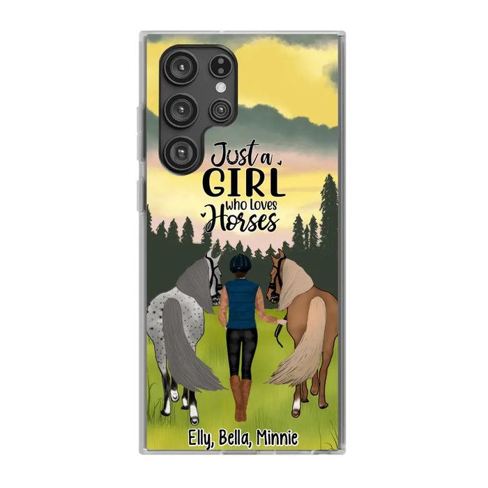 Just A Girl Who Loves Horse - Personalized Phone Case Horse, Custom Horse Girl Case for Horse Lovers, Case For Iphone/Samsung