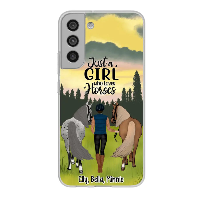 Just A Girl Who Loves Horse - Personalized Phone Case Horse, Custom Horse Girl Case for Horse Lovers, Case For Iphone/Samsung