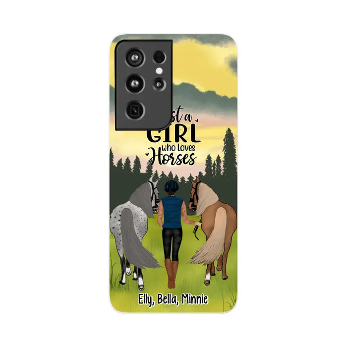 Just A Girl Who Loves Horse - Personalized Phone Case Horse, Custom Horse Girl Case for Horse Lovers, Case For Iphone/Samsung