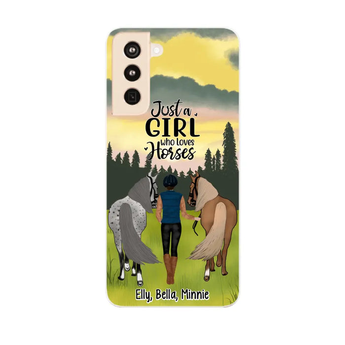 Just A Girl Who Loves Horse - Personalized Phone Case Horse, Custom Horse Girl Case for Horse Lovers, Case For Iphone/Samsung