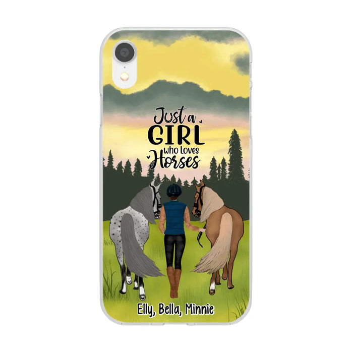 Just A Girl Who Loves Horse - Personalized Phone Case Horse, Custom Horse Girl Case for Horse Lovers, Case For Iphone/Samsung