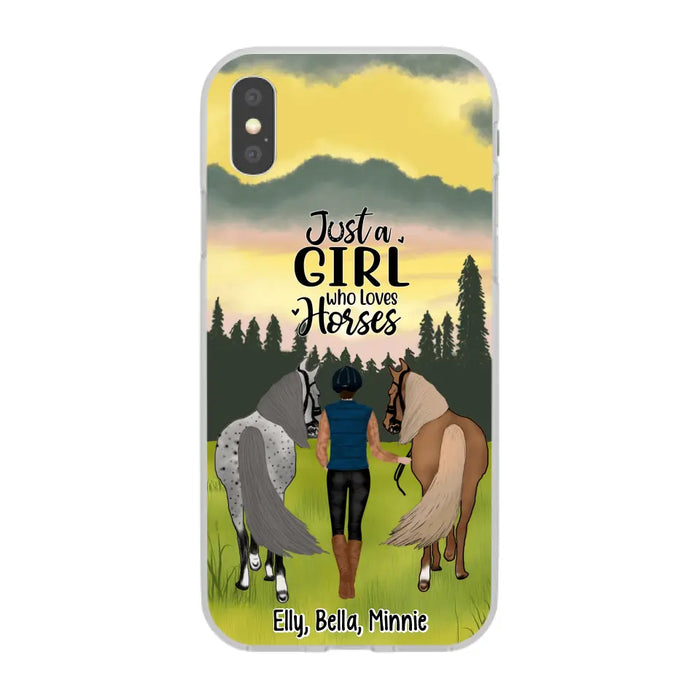 Just A Girl Who Loves Horse - Personalized Phone Case Horse, Custom Horse Girl Case for Horse Lovers, Case For Iphone/Samsung